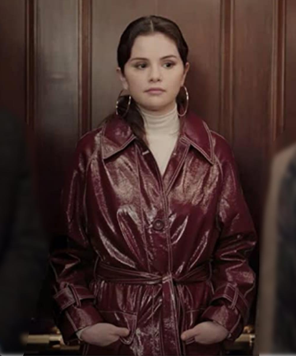 Only Murders in the Building Mabel Maroon Leather Coat